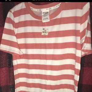 Vs pink XS basic striped tee